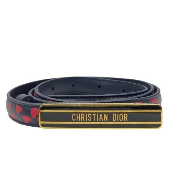 Christian Dior I Love Paris Belt Accessories Heart Pattern Logo Total Leather main image 7